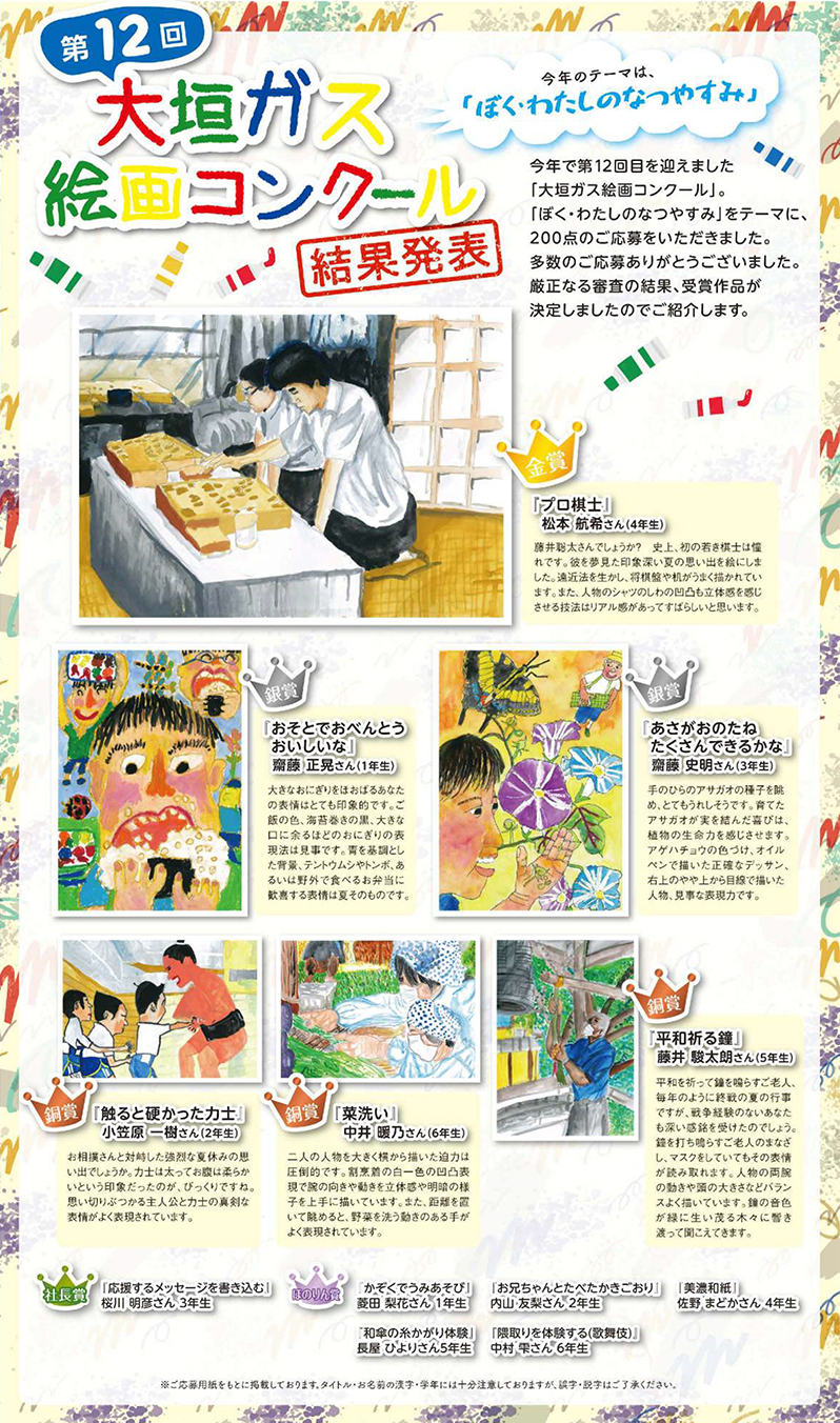第１２回「大垣ガス絵画コンクール」入賞作品